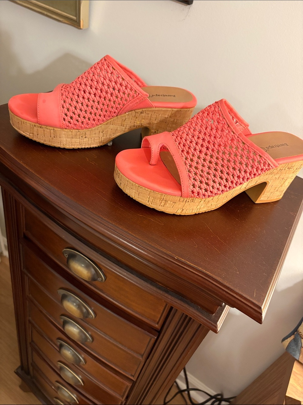 BareTraps Coral Woven Cork Platform Mules